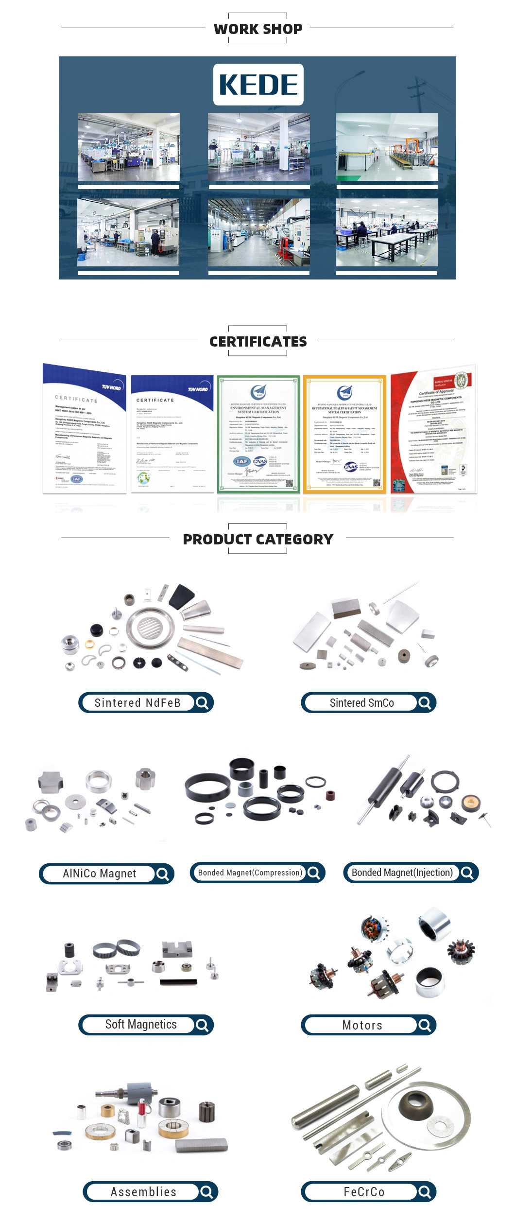 Neutral Package Kede Customizable China Bonded NdFeB Magnet Magnetic Assemblies