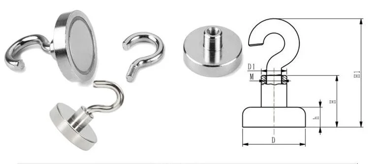 Swivel Swing Magnet Hook Heavy Duty Strong Neodymium Magnetic Hook