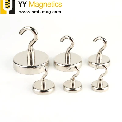 16mm Neodymium Hanging Hooks 18lb Super Strong Magnetic Metal Hooks